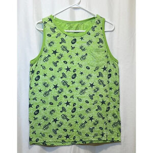 Seven Souls Tank Top Lime Green Coral Crabs Lobsters Mens Large